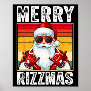 Merry Rizzmas School Funny Christmas Weihnachtsman Poster