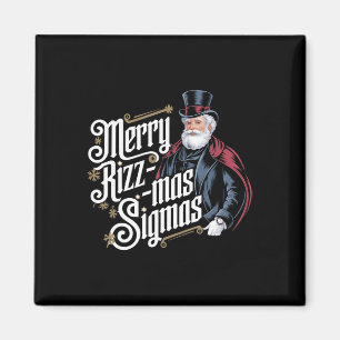 Merry Rizzmas Sigmas Funny Santa Claus Alpha Gen Magnet