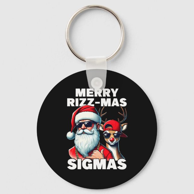 Merry Rizzmas Sigmas Gen Alpha Funny Christmas San Schlüsselanhänger (Vorderseite)
