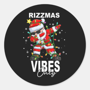 Merry Rizzmas Vibes Nur Weihnachten Weihnachten We Runder Aufkleber