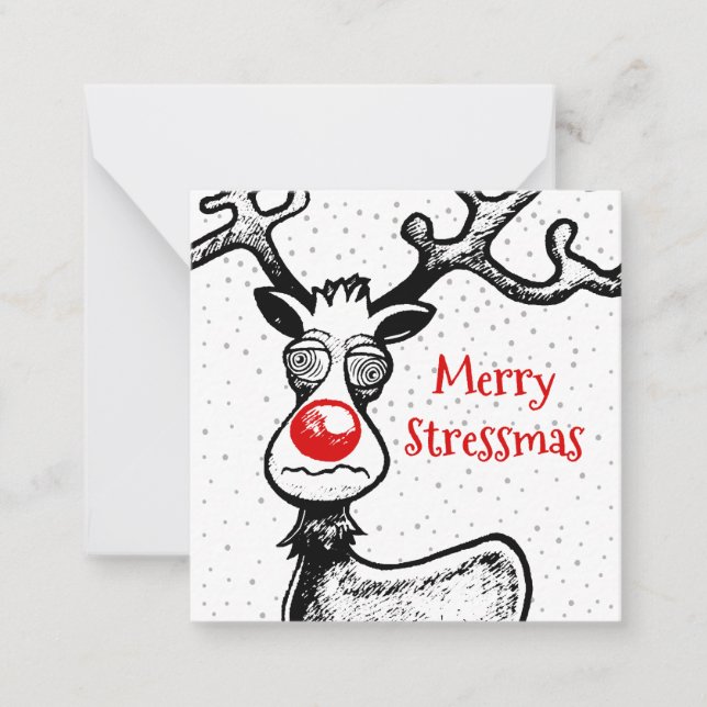 Merry Rudolph Christmas Card Mitteilungskarte (Vorderseite)