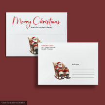 Merry Santa Claus Custom Name Editable Envelope