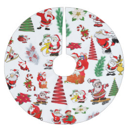 Merry Santa Claus Polyester Weihnachtsbaumdecke