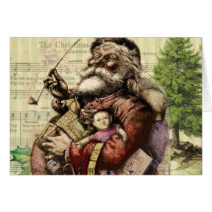 Merry Santa Claus Tree Classic Illustration