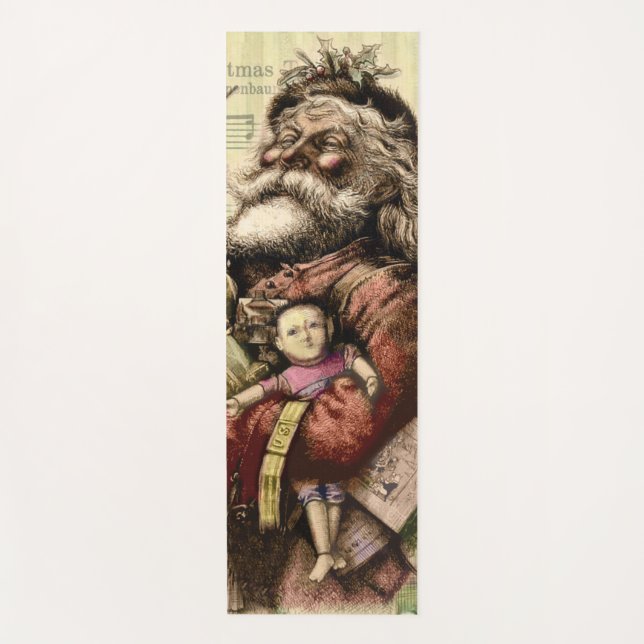 Merry Santa Claus Tree Classic Illustration Yogamatte (Vorderseite)
