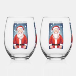 Merry Santa Claus Weinglas Ohne Stiel