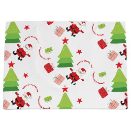 Merry Santa Red und Green Große Geschenktüte