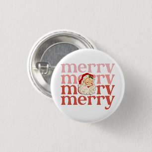 Merry Santa Weihnachten Button