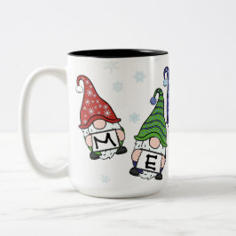 Merry Scattered Gnomes Zweifarbige Tasse