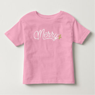 Merry Script Typografie Minimalistisch Weihnachten Kleinkind T-shirt