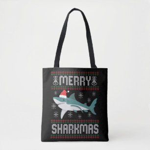 Merry Sharkmas Funny Christmas Shark Ugly Sweater Tasche