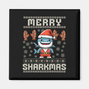 Merry Sharkmas Hai Weihnachten hässlich Weihnachte Magnet