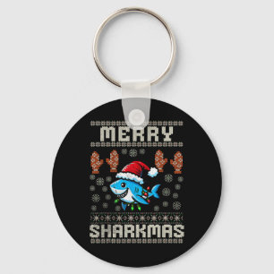 Merry Sharkmas Hai Weihnachten hässlich Weihnachte Schlüsselanhänger