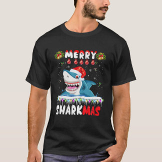 Merry Sharkmas Weihnachtshaie Lover Mens B T-Shirt