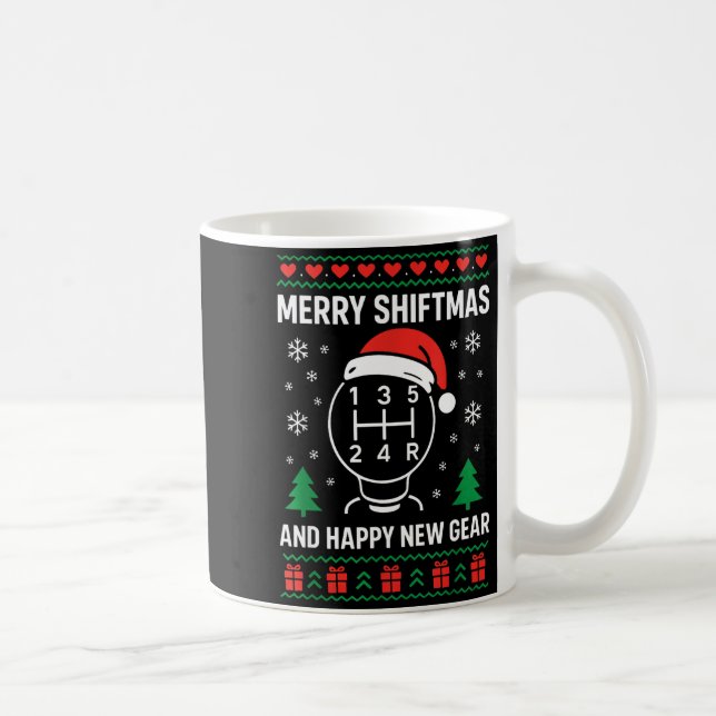 Merry Shiftmas And Happy New Manual Driver Christm Kaffeetasse (Rechts)