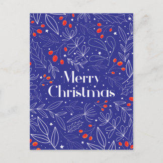 Merry Shinny Elegant Royal Blue Christmas Card Ankündigungspostkarte