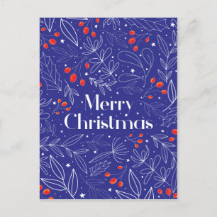 Merry Shinny Elegant Royal Blue Weihnachtskarte Ankündigungspostkarte