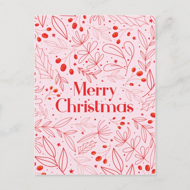 Merry Shinny Elegante Weihnachtskarte Ankündigungspostkarte (Vorderseite)