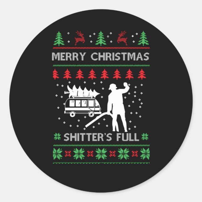 Merry Shitter ist total hässlich Runder Aufkleber (Vorderseite)