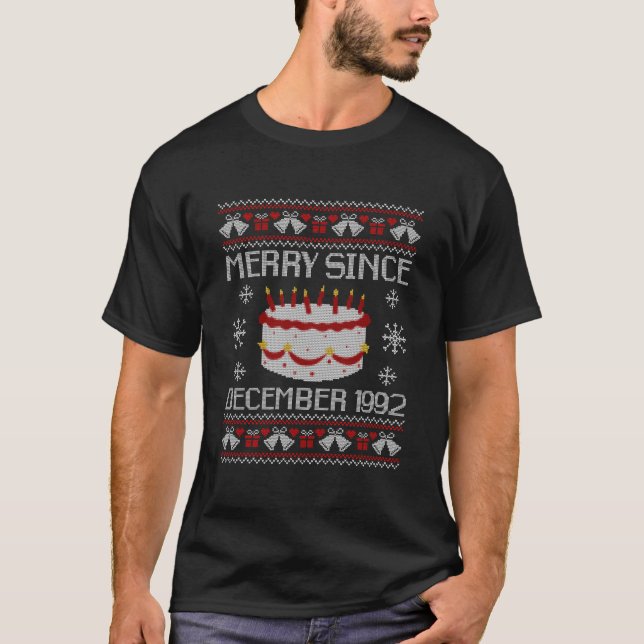 Merry Since December 1992 Eve Cake T-Shirt (Vorderseite)