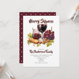 Merry Sipness Party Watercolor Einladung