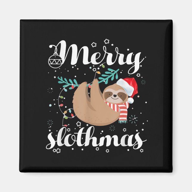 Merry Slothmas Christmas Pajama For Sloth Lovers  Magnet (Vorne)