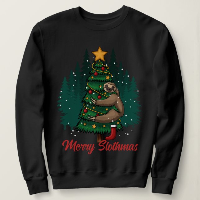 Merry Slothmas - Christmas Sloth Sweatshirt (Design vorne)