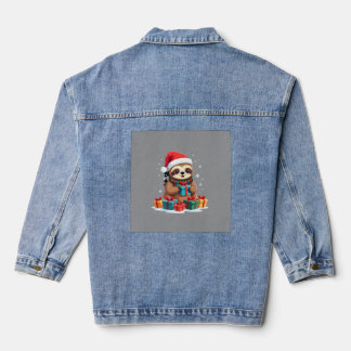 Merry Slothmas cute Christmas sloth Santa hat Xmas