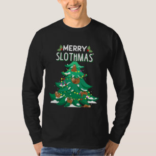 Merry Slothmas Funny Christmas Swea T-Shirt