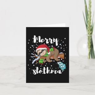 Merry Slothmas Lazy Sloth Lover Xmas Weihnachtsfes Karte