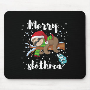 Merry Slothmas Lazy Sloth Lover Xmas Weihnachtsfes Mousepad