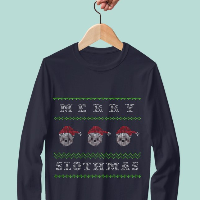 Merry Slothmas Niedlich Weihnachtsfeiertag T-Shirt (Merry Slothmas from the 3 wise Santa Sloths! A fun and festive sweater to wear this holiday season)
