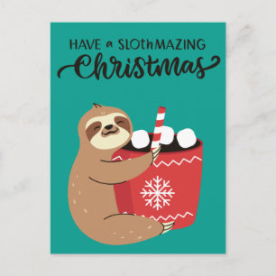 Merry Slothmas Postcard Postkarte