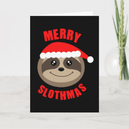 Merry Slothmas Sloth Weihnachtsgrüßkarte Feiertagskarte