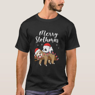 Merry Slothmas T-Shirt Weihnachten Pajama für Slot