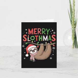 Merry Slothmas Weihnachtsmannmütze Pajamas Sloth L Karte