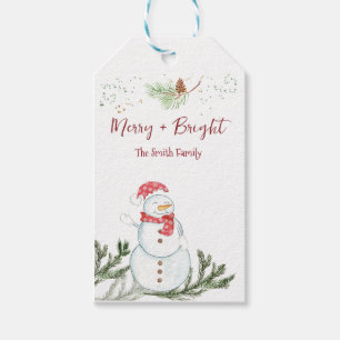 Merry Snowman Christmas Geschenkanhänger