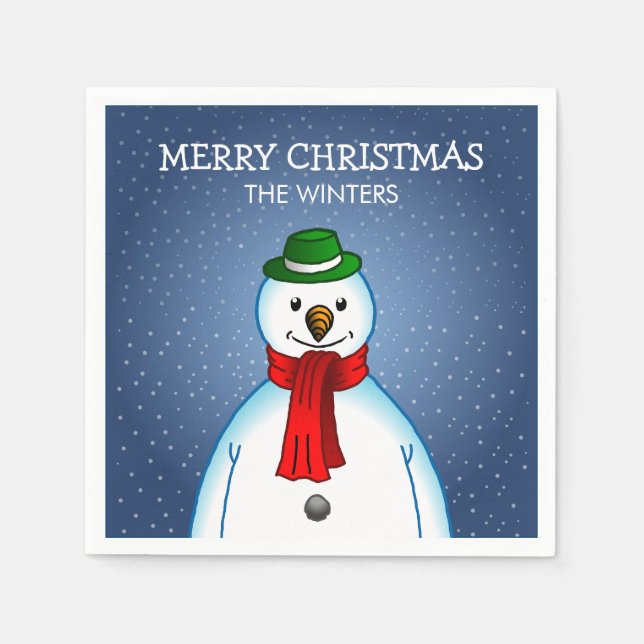 Merry Snowman Serviette (Vorderseite)