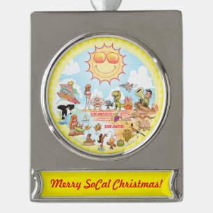 Merry SoCal Christmas Banner-Ornament Silber