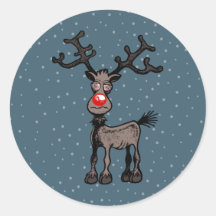 Merry Stressmas mit Rudolph der Reindeer-Aufkleber