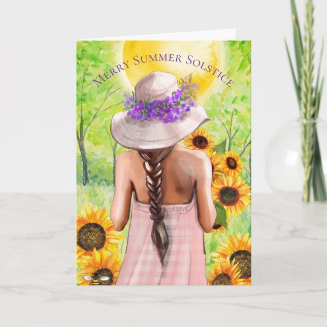 Merry Summer Solstice Litha Wiccan Sabbat Holiday Karte (Vorderseite)