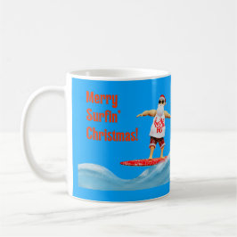 Merry Surfin Weihnachtsmann auf Surfbrett Kaffeetasse