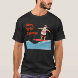 Merry Surfins Weihnachtsmann auf Surfboard T-Shirt