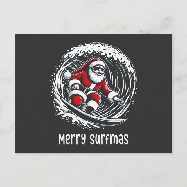 Merry Surfmas Feiertagspostkarte (Vorderseite)