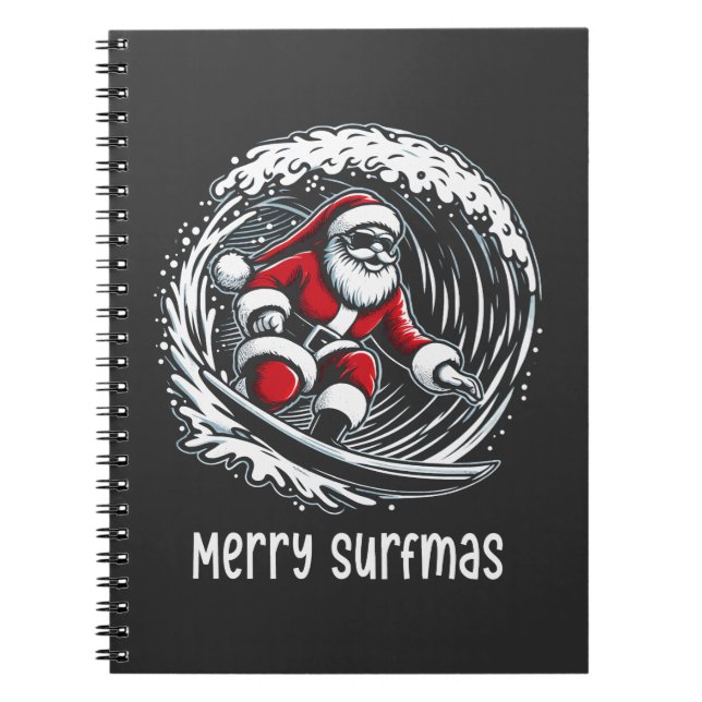 Merry Surfmas Notizblock (Vorderseite)