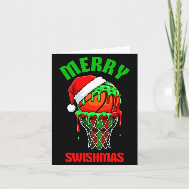Merry Swishmas Basketball Ugly Christmas Xmas Men  Karte (Vorderseite)