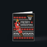 Merry Swishmas Basketball Ugly Weihnachten Weihnac Karte<br><div class="desc">Merry Swishmas Basketball Ugi Weihnachten Weihnachten Weihnachten Männer Jungen Kinder</div>