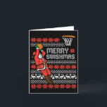 Merry Swishmas Basketball Ugly Weihnachten Weihnac Karte<br><div class="desc">Merry Swishmas Basketball Ugi Weihnachten Weihnachten Weihnachten Männer Jungen Kinder</div>