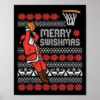 Merry Swishmas Basketball Ugly Weihnachten Weihnac Poster