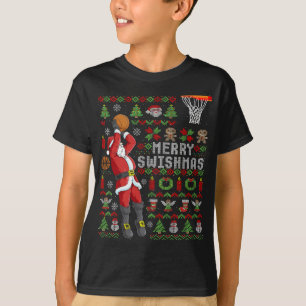 Merry Swishmas Ugly Christmas Basketball Weihnacht T-Shirt